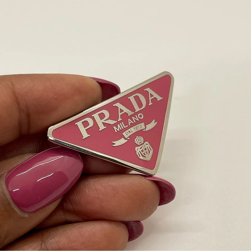 AUTHENTIC PRADA METAL HAIR CLIP - PINK - Picture 3 of 11